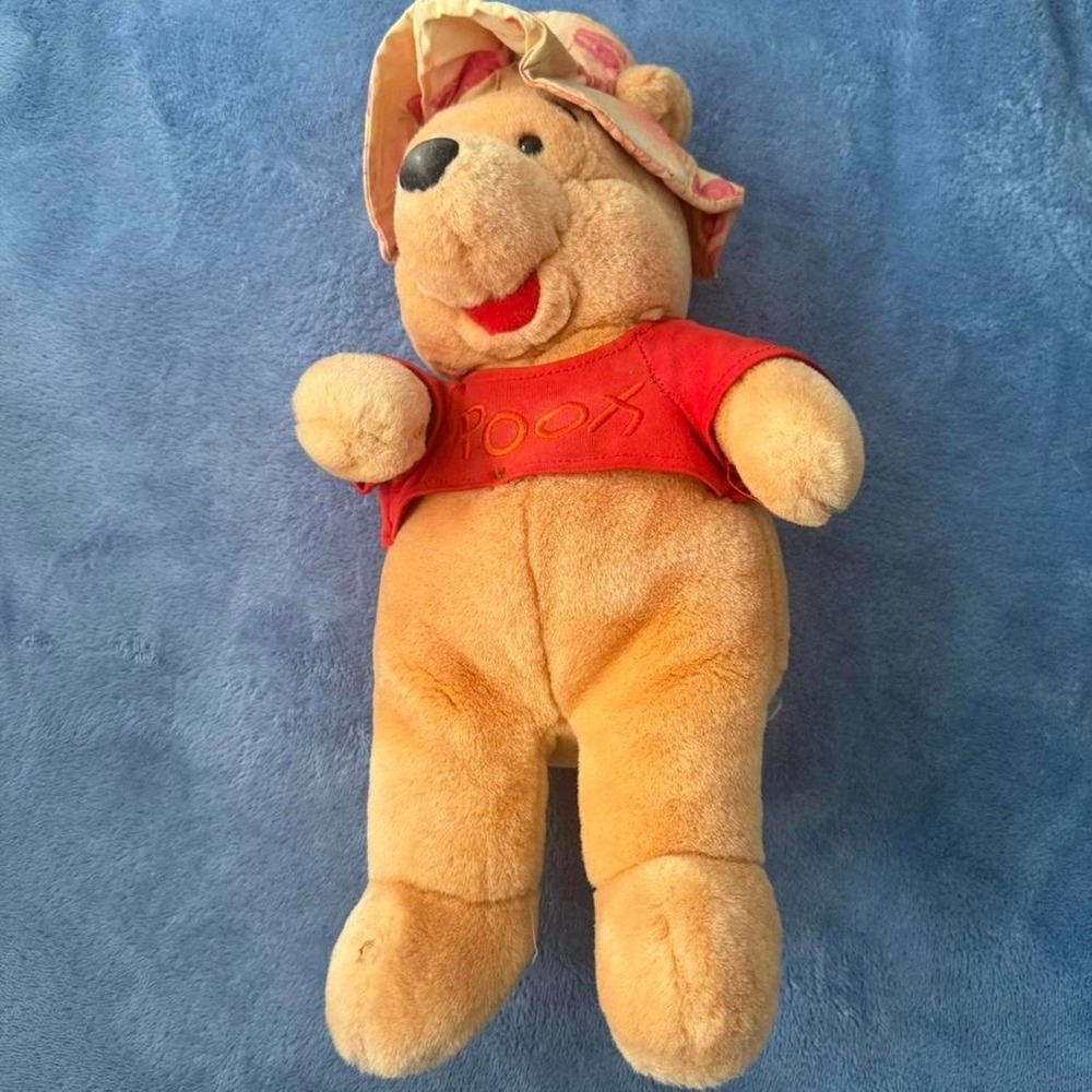 Winnie the Pooh plush toy with sun‎ hat